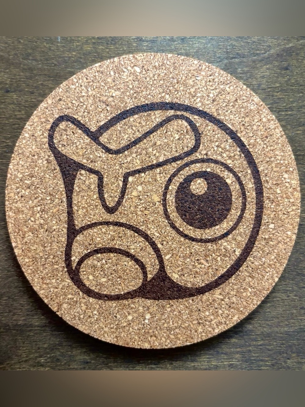 Pokemon Caterpie Face Laser Engraved Cork Coaster